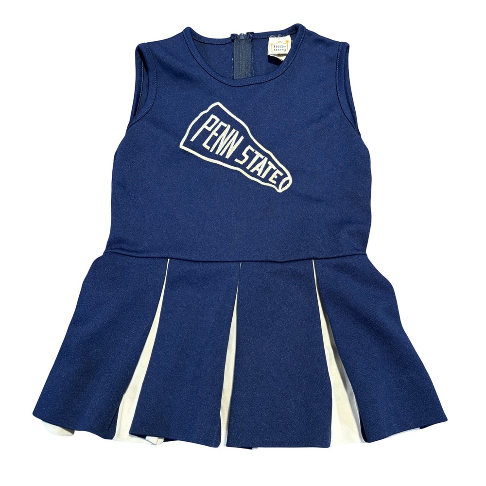 Little King Penn State Cheerleader Costume Dress Girls Size 6 Navy Blue‎ Pleated